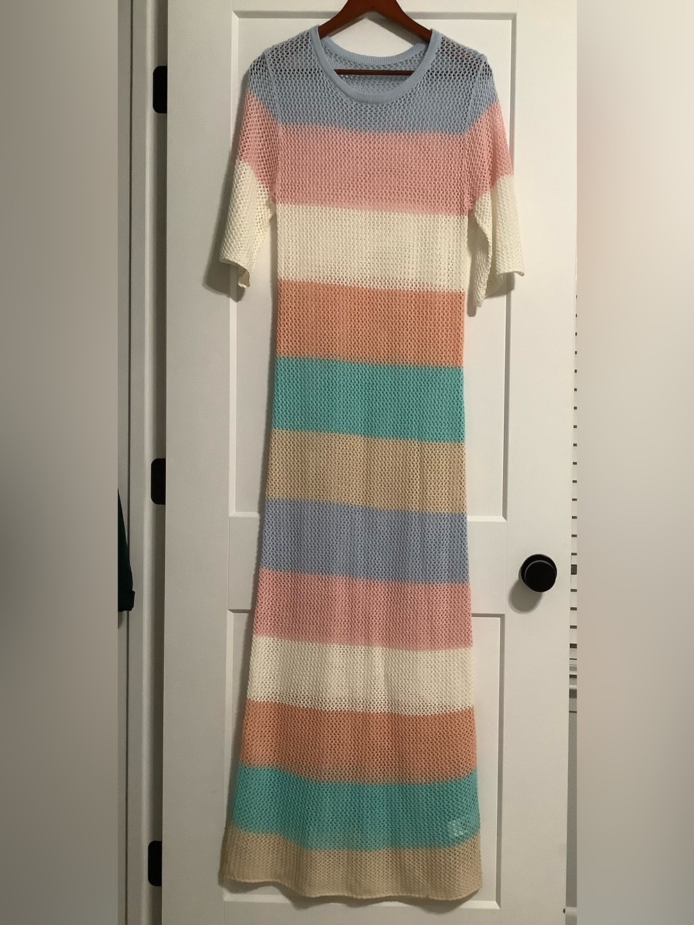 Striped Knit Maxi Dress in Pastel Multicolor - Picture 2 of 4